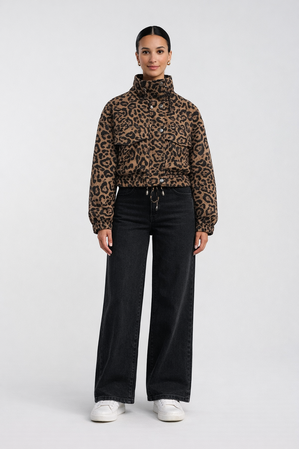 Leopard Utility Crop Jacket