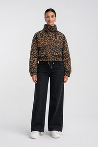 Leopard Utility Crop Jacket